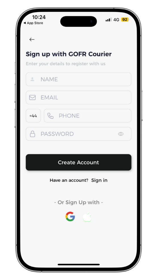 Create a new account